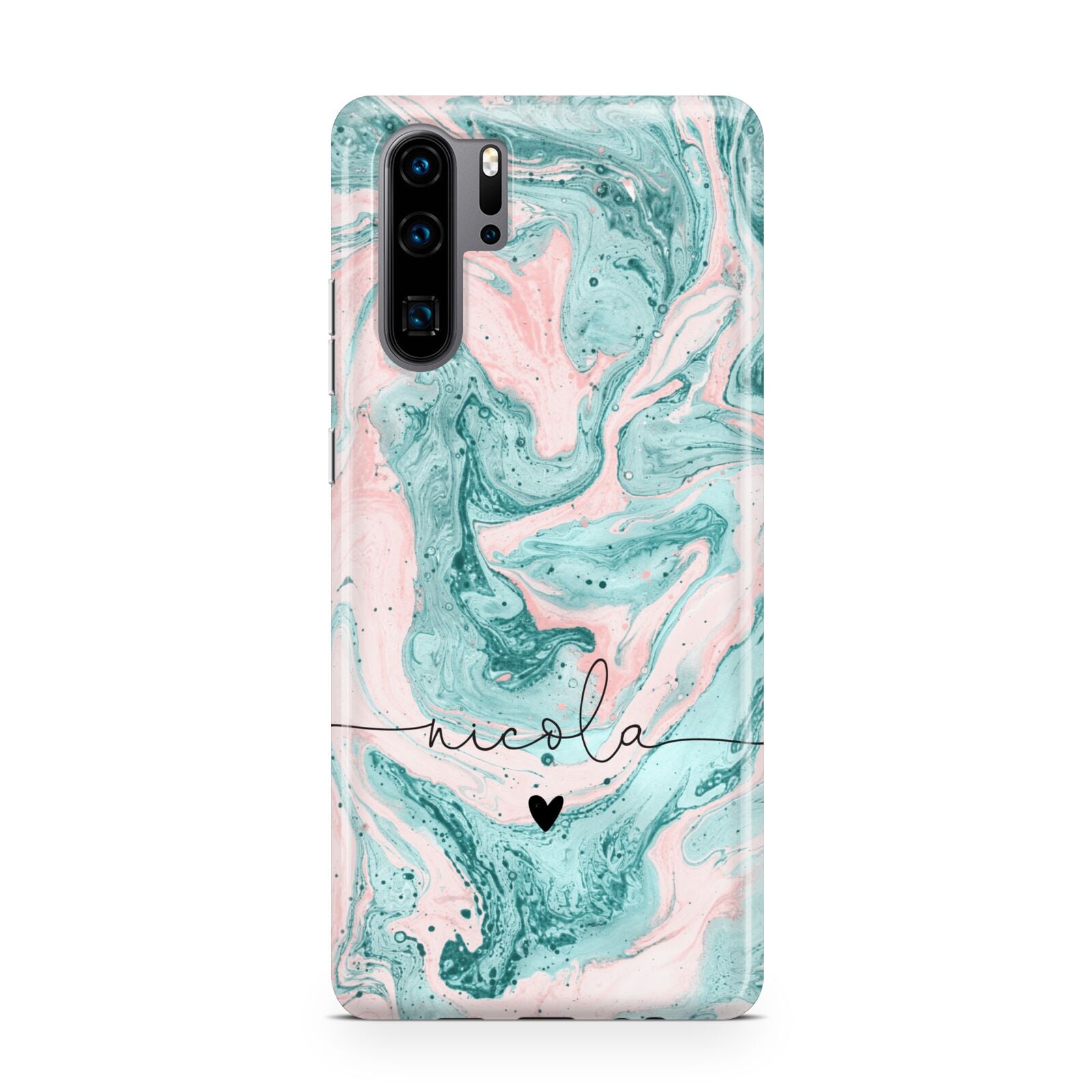 Personalised Name Green Swirl Marble Huawei P30 Pro Phone Case