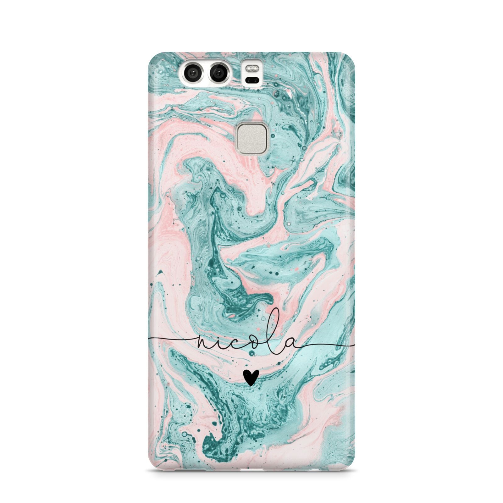 Personalised Name Green Swirl Marble Huawei P9 Case