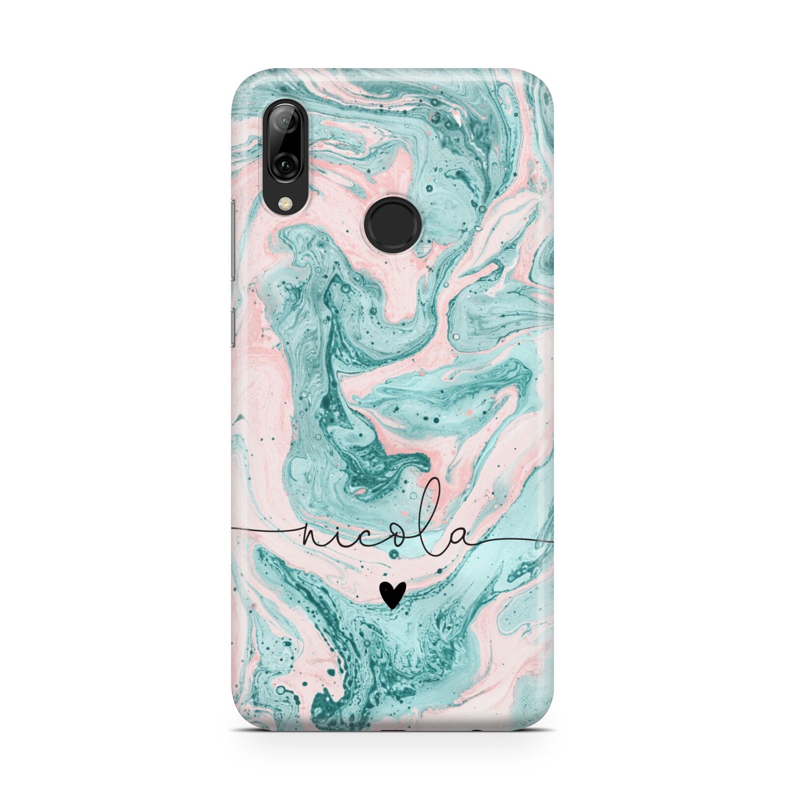 Personalised Name Green Swirl Marble Huawei Y7 2019