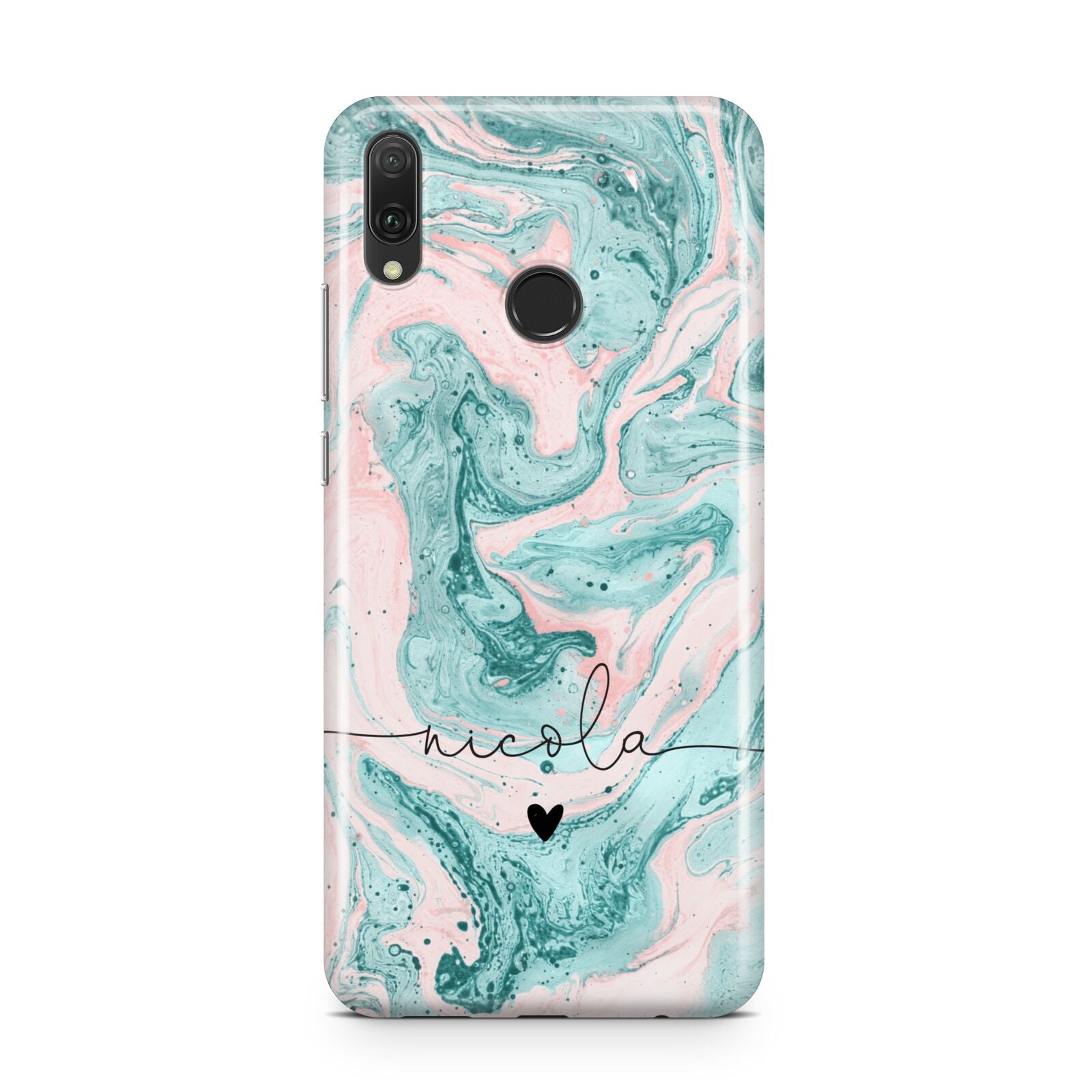 Personalised Name Green Swirl Marble Huawei Y9 2019