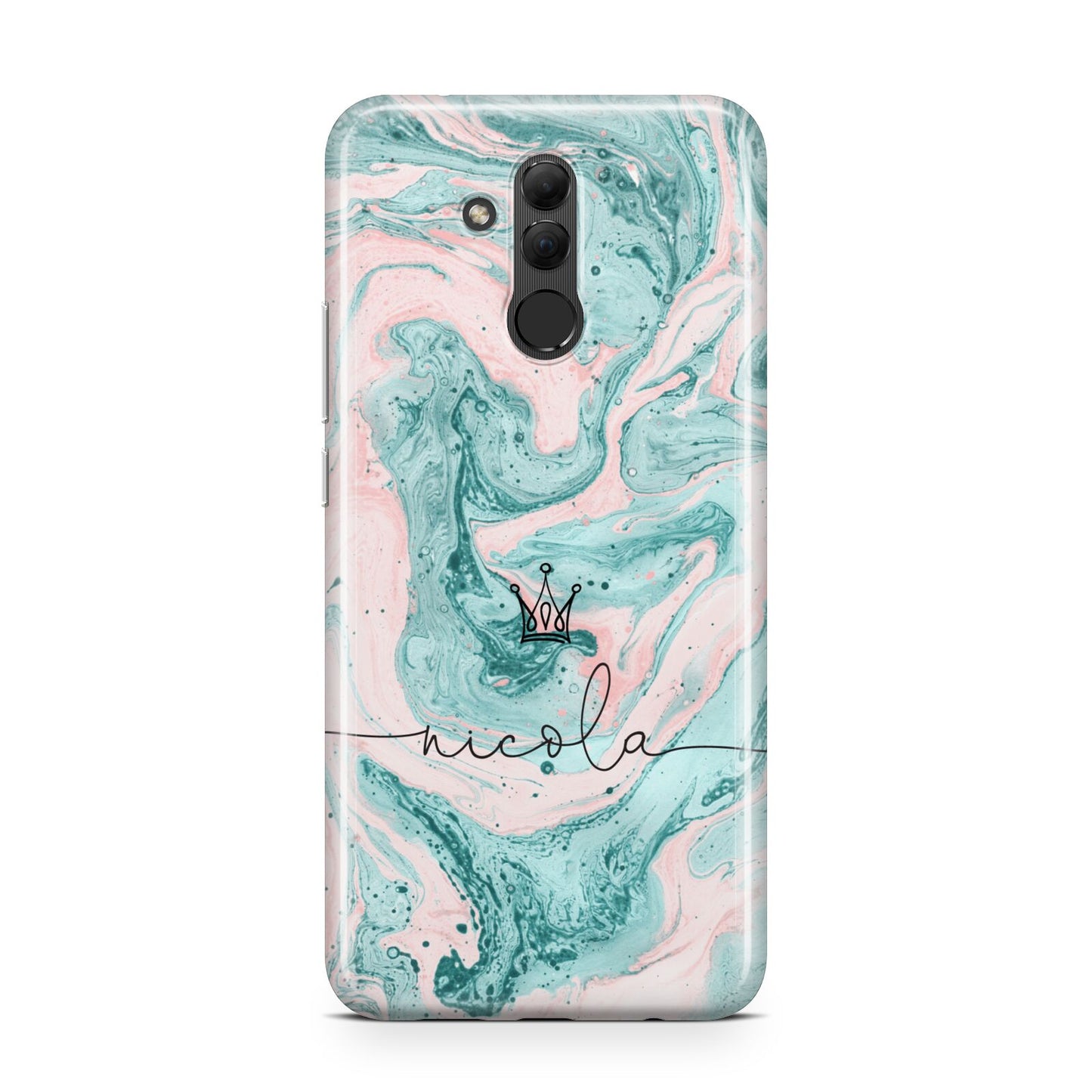 Personalised Name Marble Effect Crown Huawei Mate 20 Lite