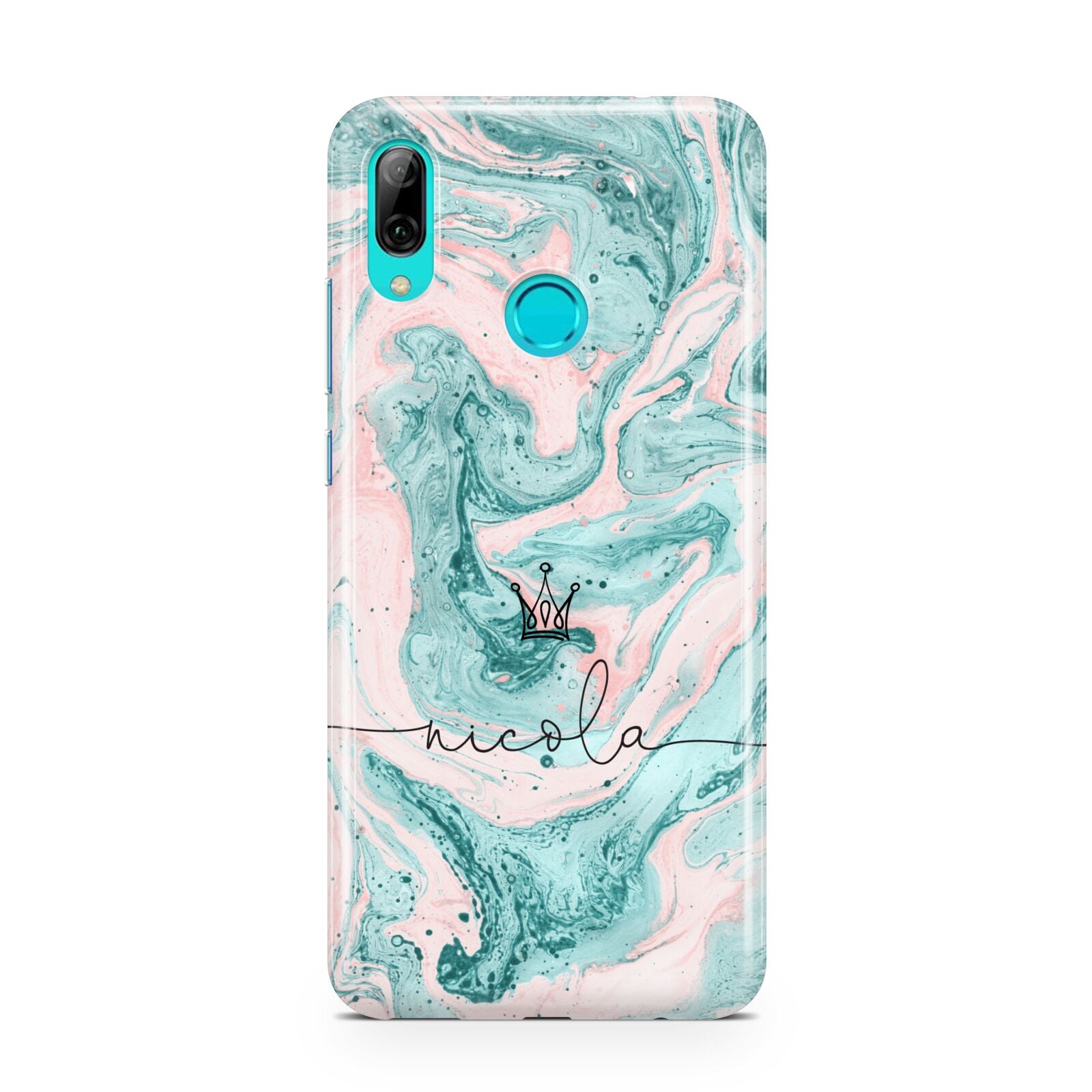 Personalised Name Marble Effect Crown Huawei P Smart 2019 Case