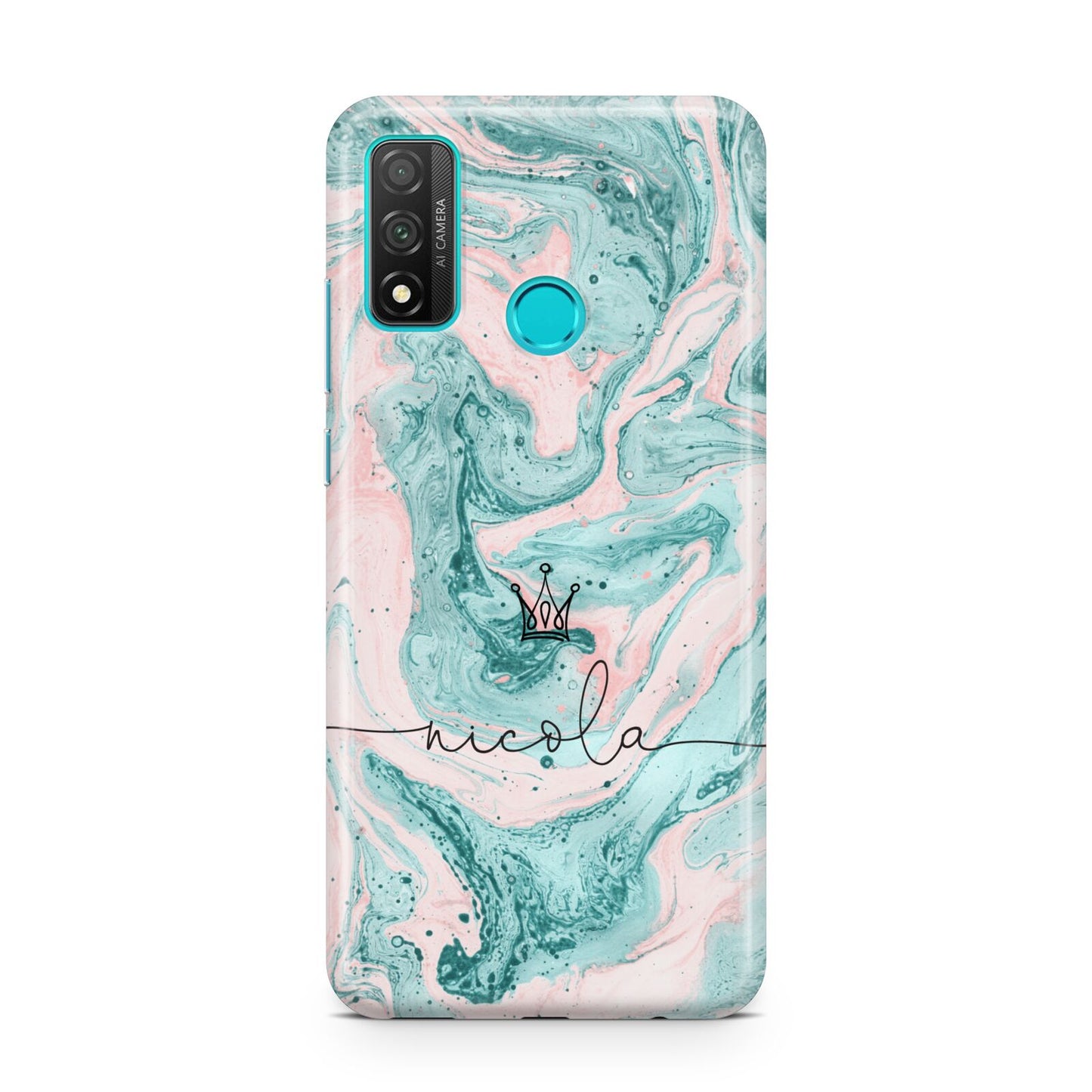 Personalised Name Marble Effect Crown Huawei P Smart 2020