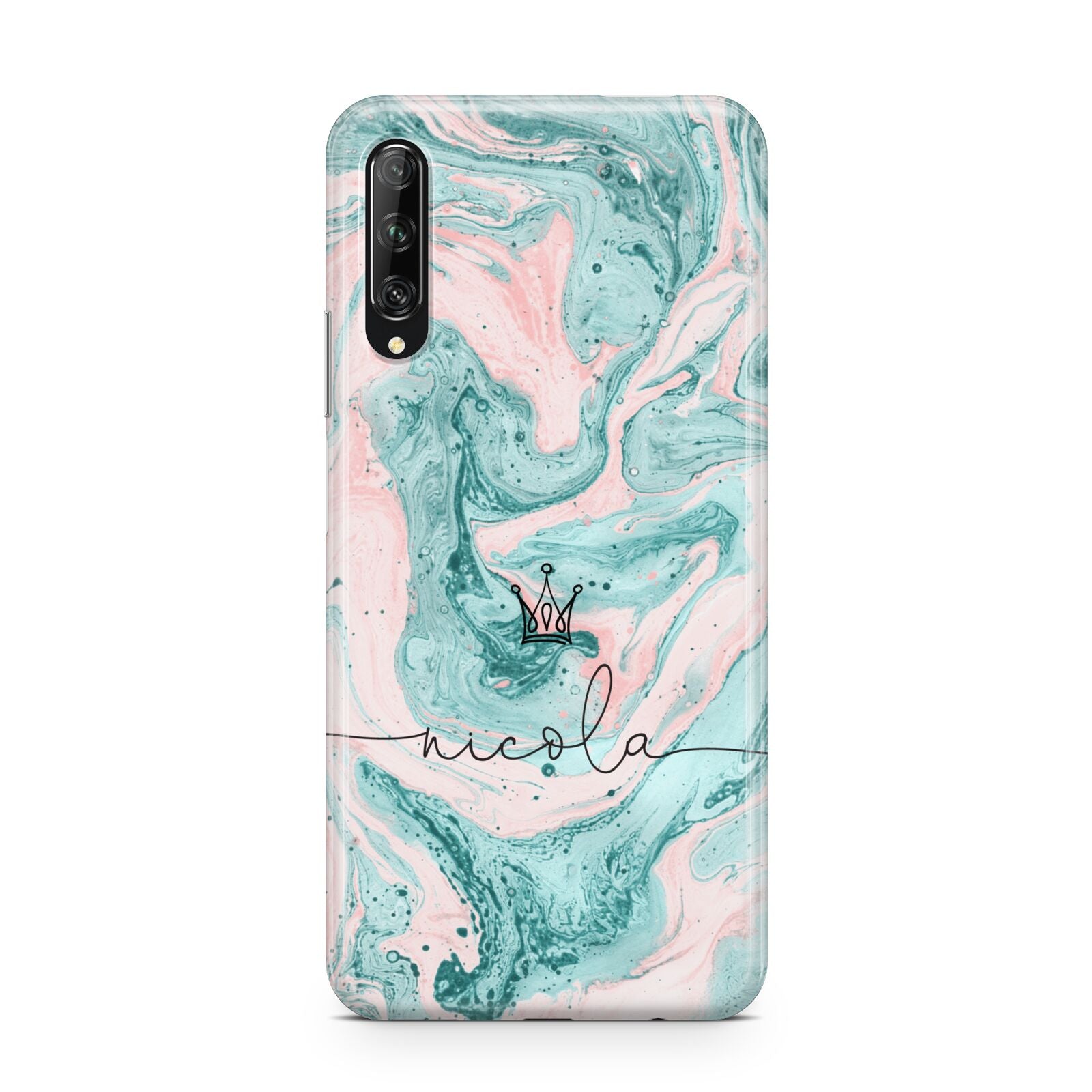 Personalised Name Marble Effect Crown Huawei P Smart Pro 2019