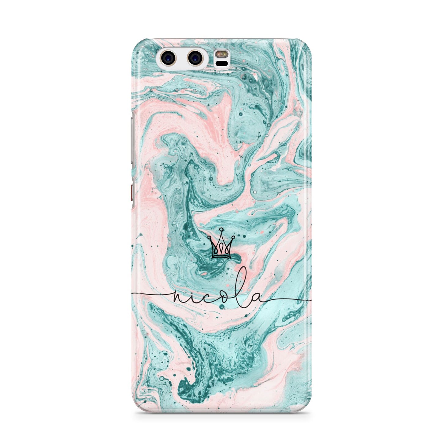 Personalised Name Marble Effect Crown Huawei P10 Phone Case