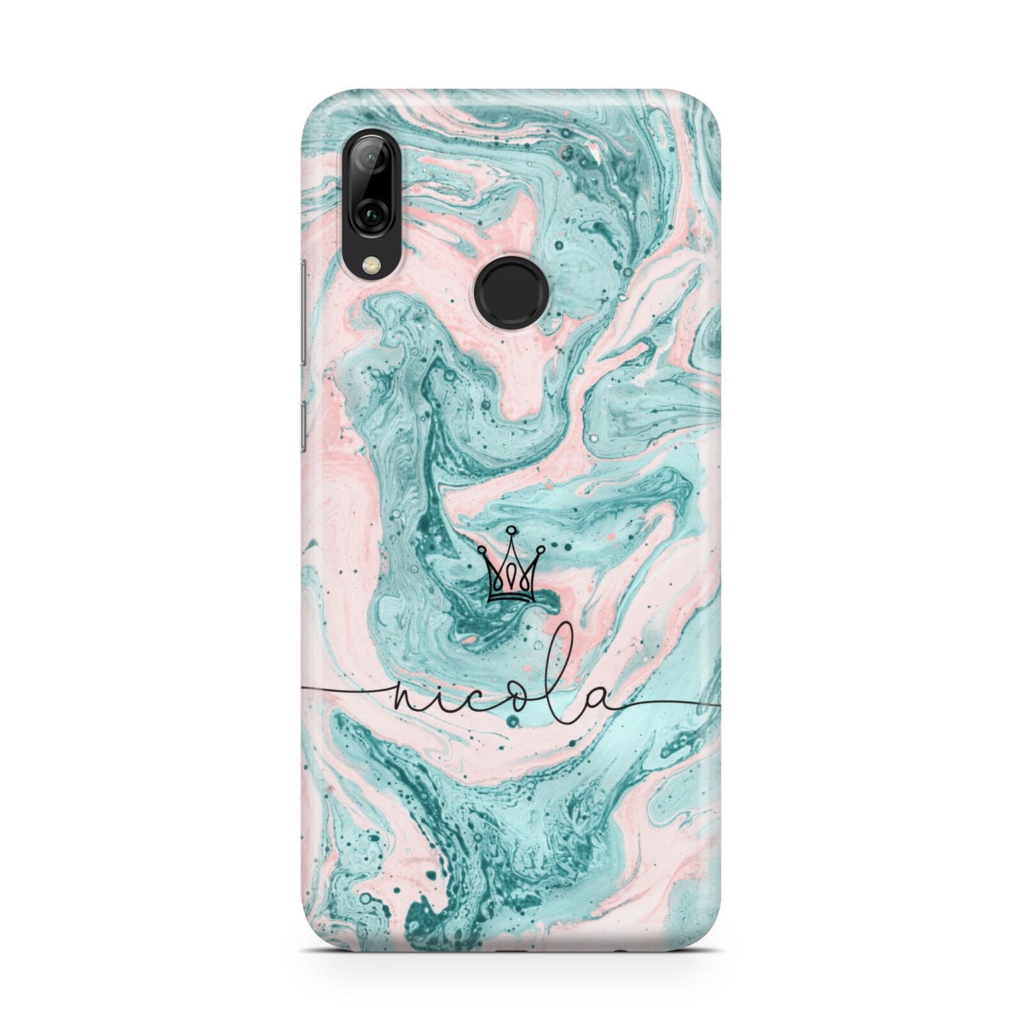 Personalised Name Marble Effect Crown Huawei Y7 2019