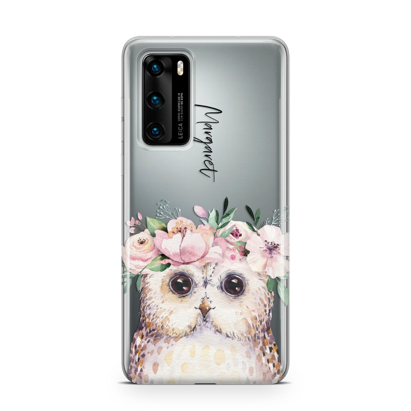 Personalised Name Owl Huawei P40 Phone Case