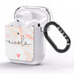Personalised Name Pink Marble Heart AirPods Clear Case Side Image