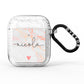 Personalised Name Pink Marble Heart AirPods Glitter Case