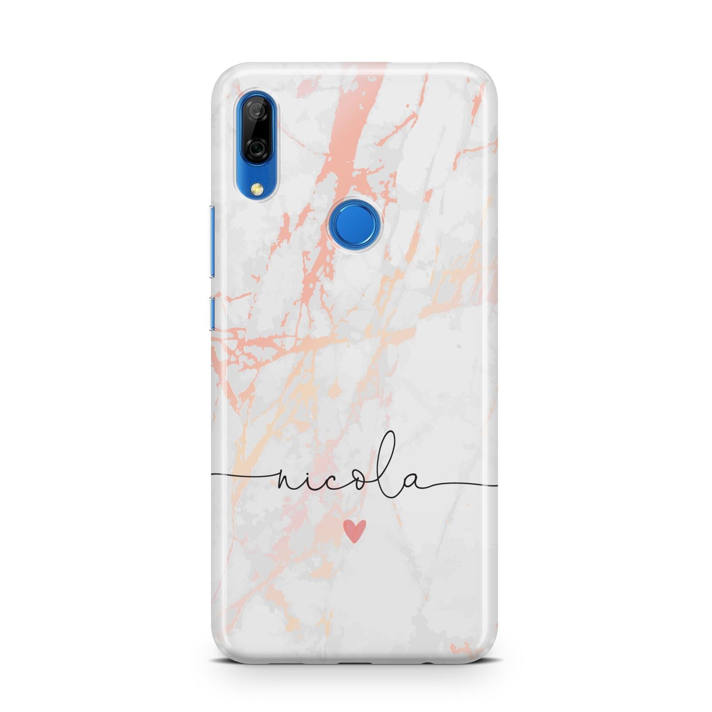 Personalised Name Pink Marble Heart Huawei P Smart Z