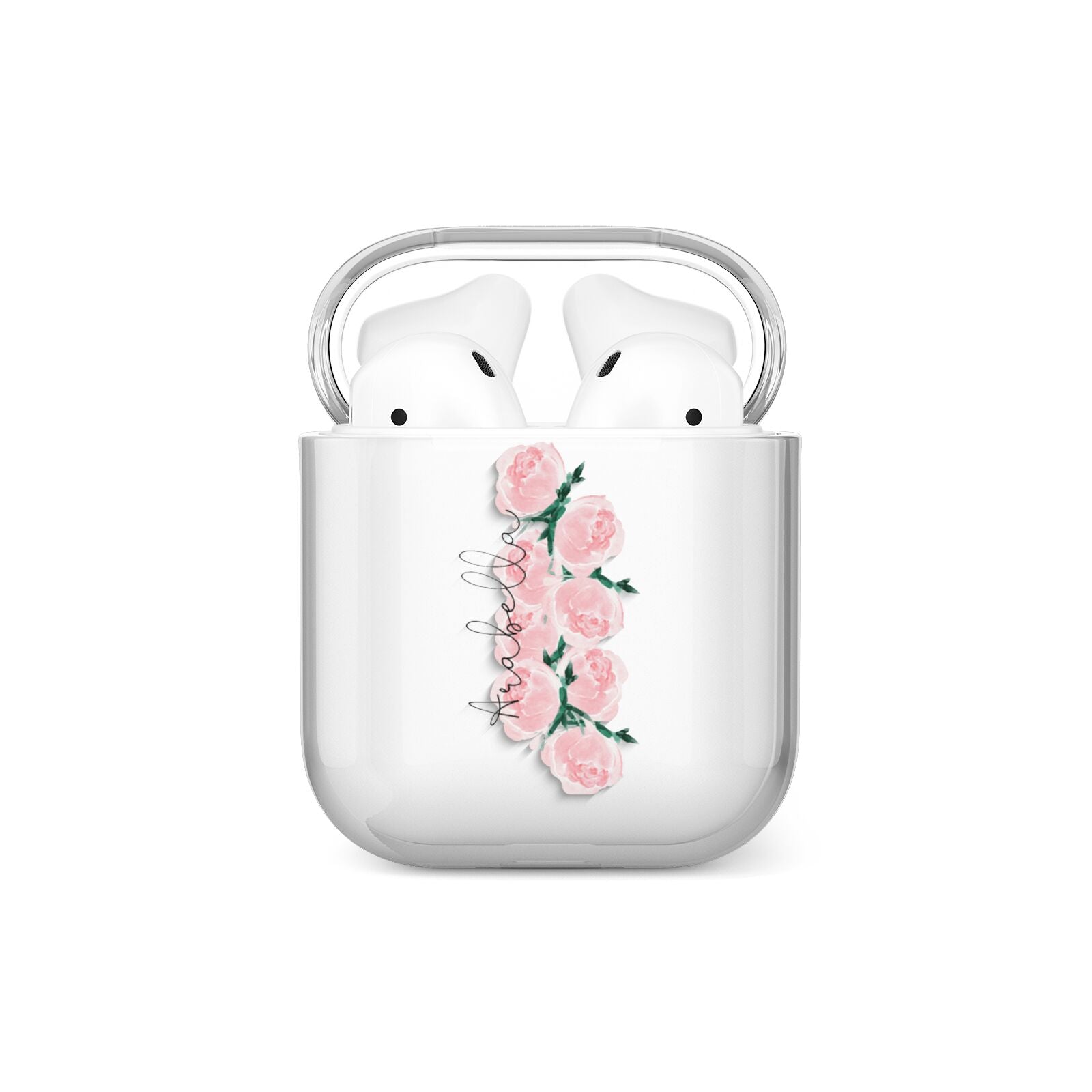 Personalised Name Pink Roses AirPods Case