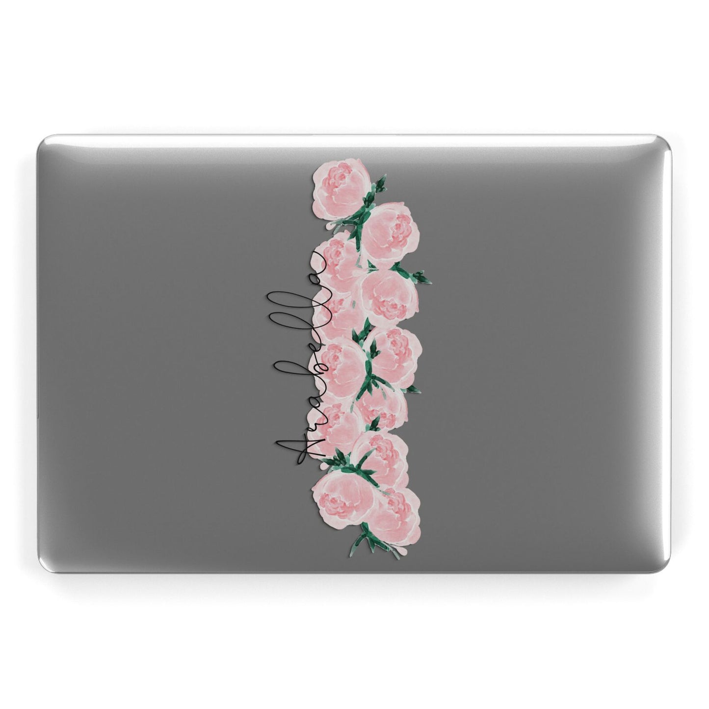 Personalised Name Pink Roses Apple MacBook Case