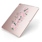 Personalised Name Pink Roses Apple iPad Case on Rose Gold iPad Side View