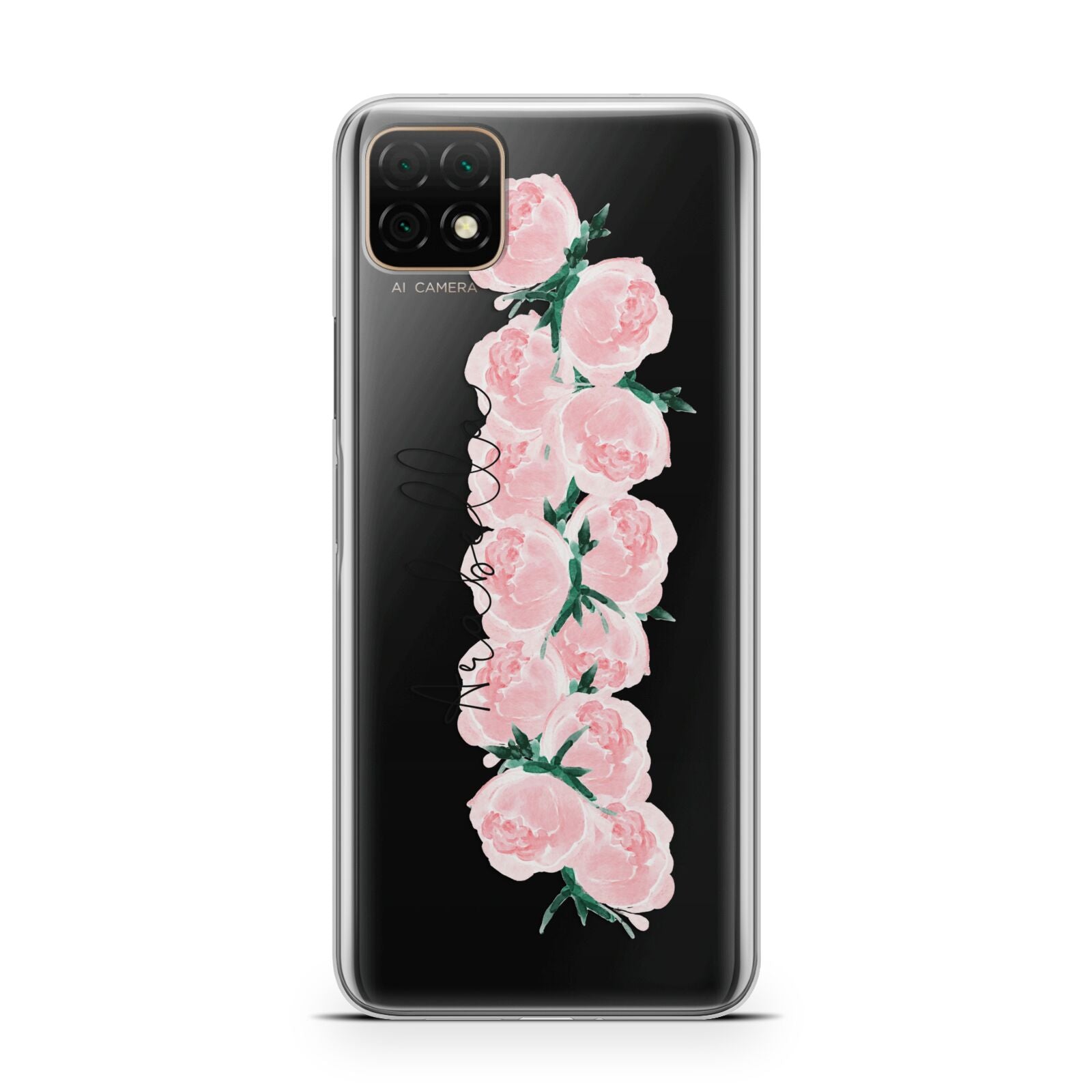 Personalised Name Pink Roses Huawei Enjoy 20 Phone Case