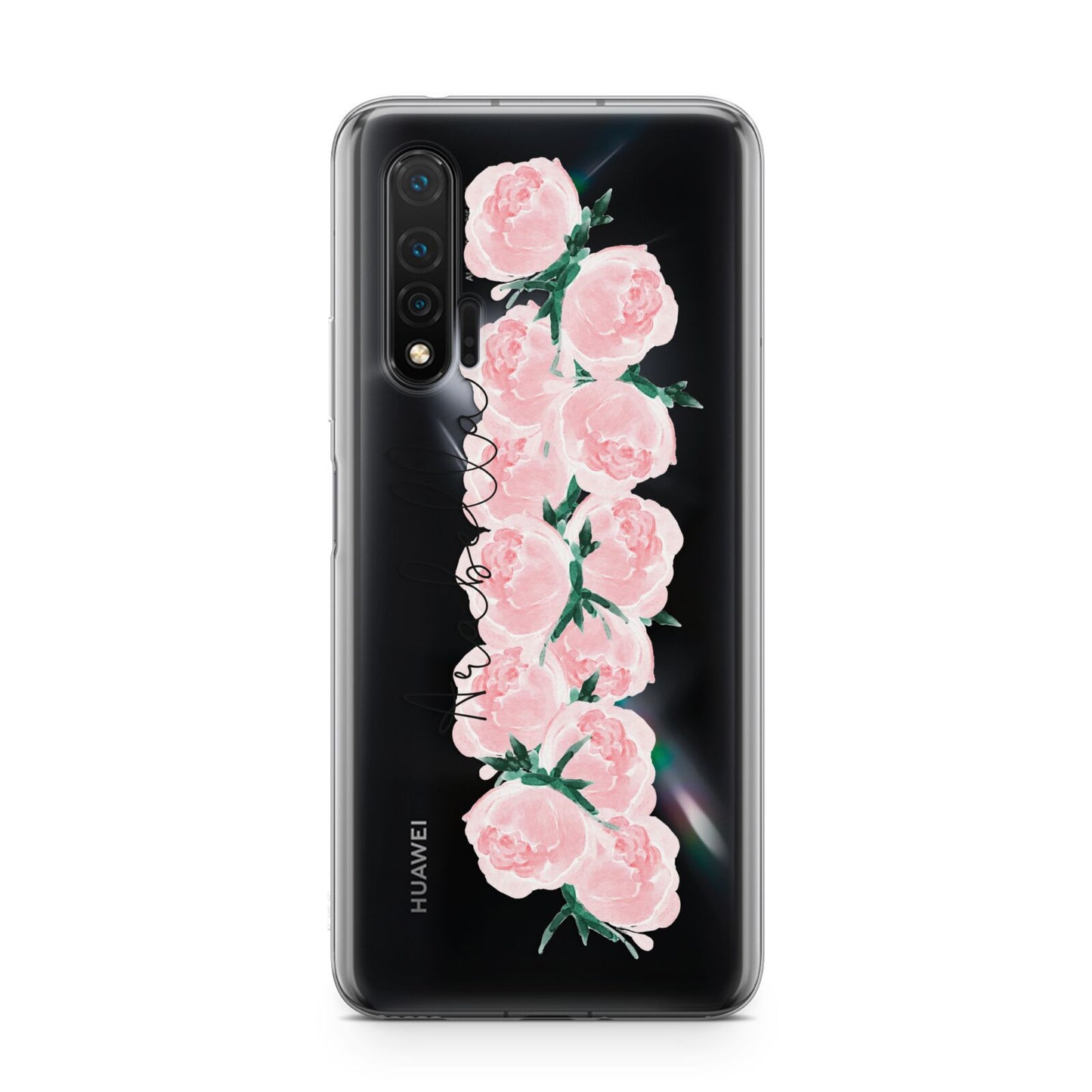 Personalised Name Pink Roses Huawei Nova 6 Phone Case