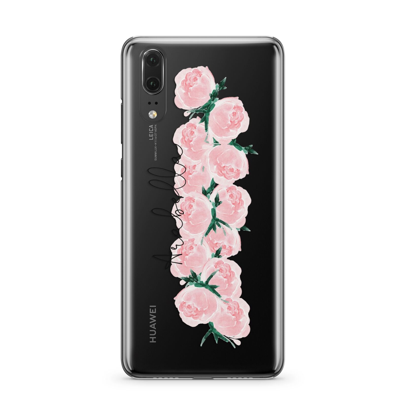 Personalised Name Pink Roses Huawei P20 Phone Case