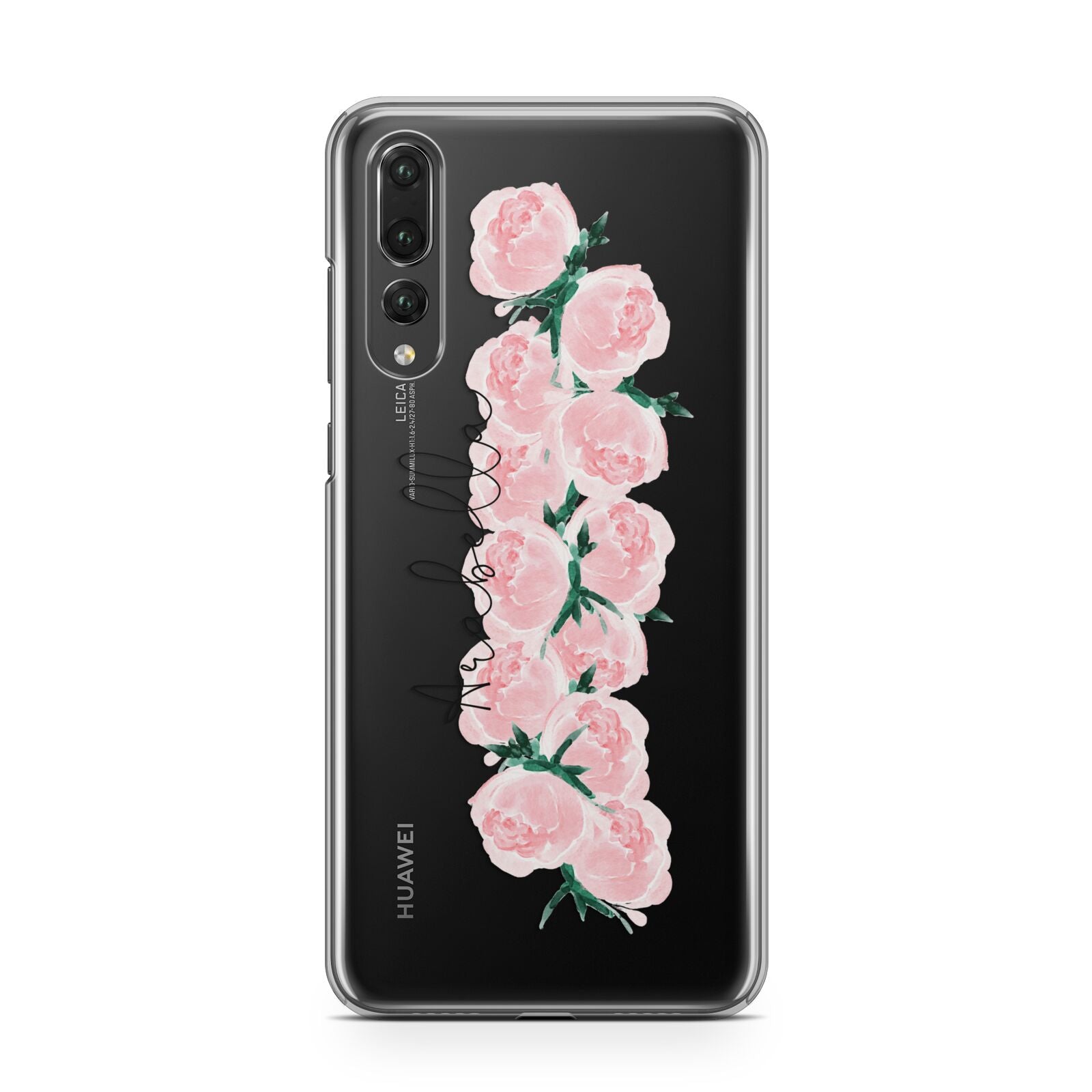 Personalised Name Pink Roses Huawei P20 Pro Phone Case