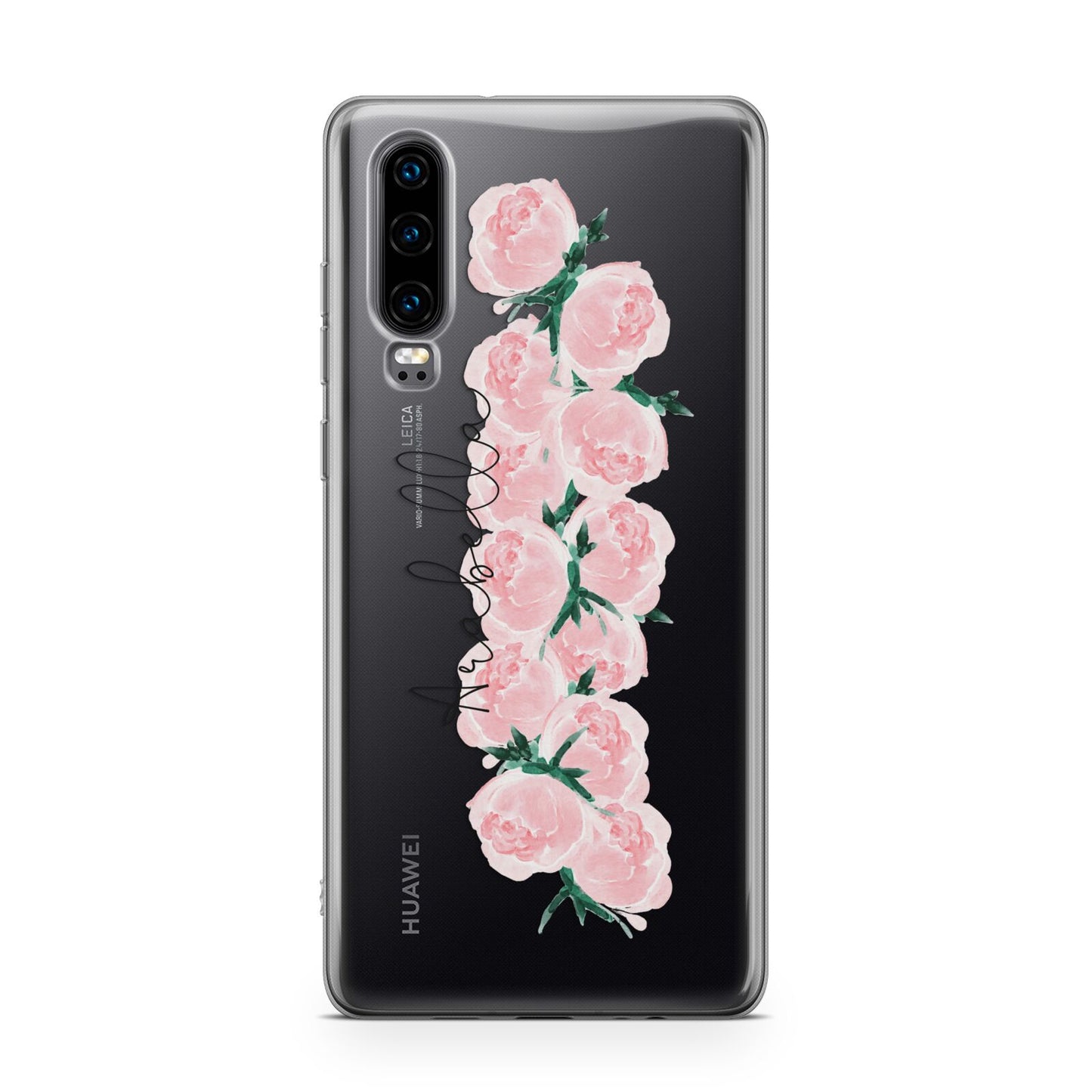 Personalised Name Pink Roses Huawei P30 Phone Case