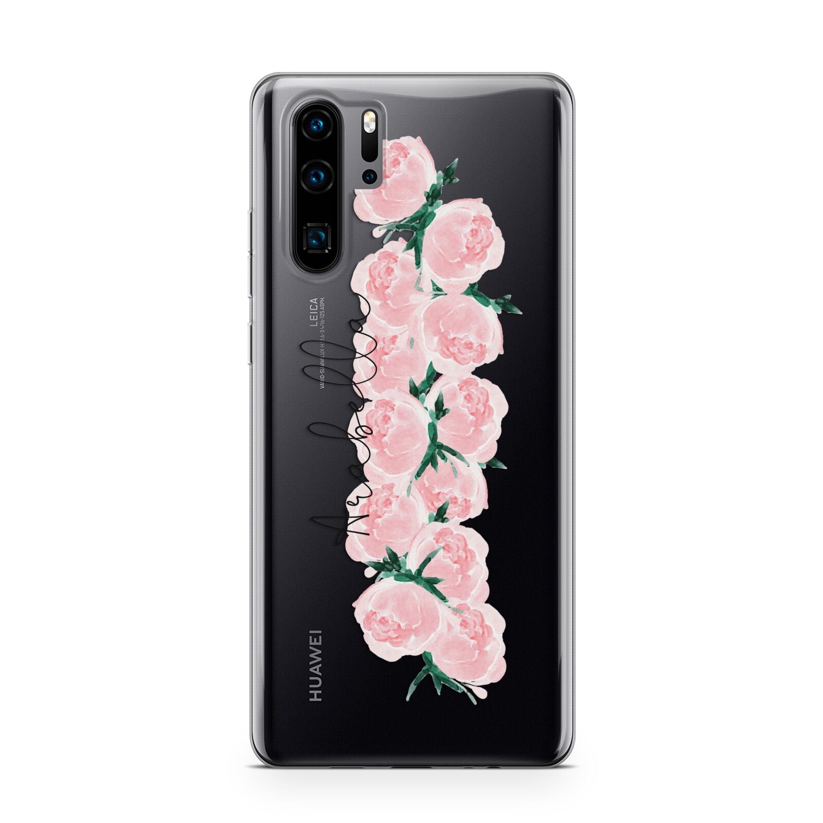 Personalised Name Pink Roses Huawei P30 Pro Phone Case