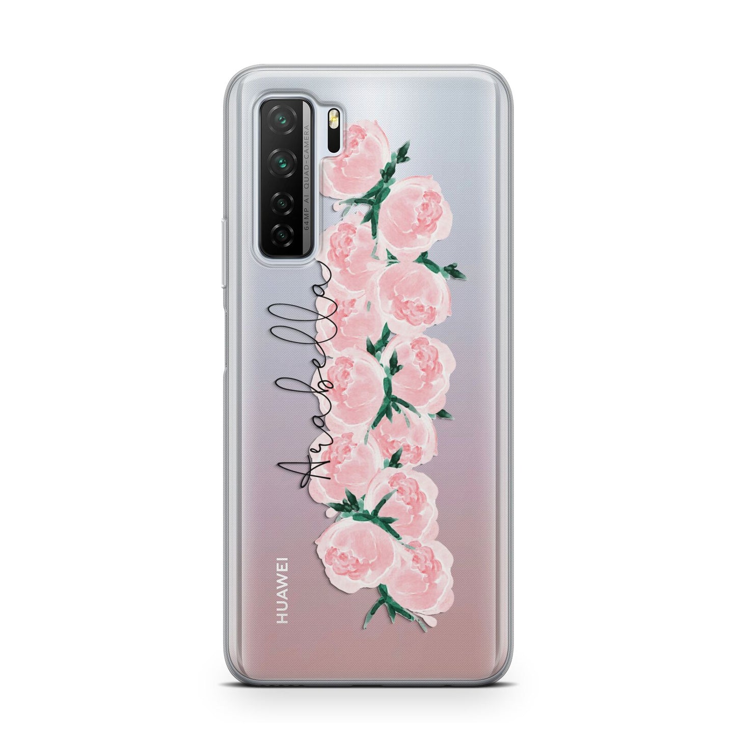 Personalised Name Pink Roses Huawei P40 Lite 5G Phone Case