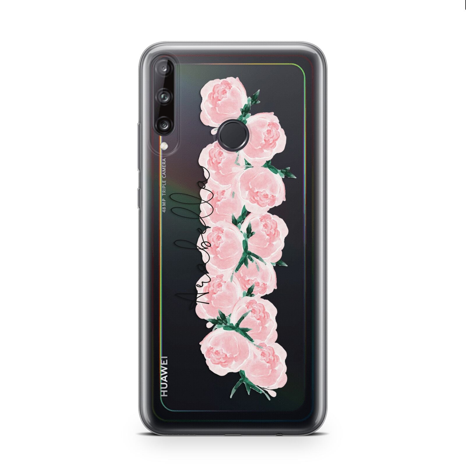 Personalised Name Pink Roses Huawei P40 Lite E Phone Case