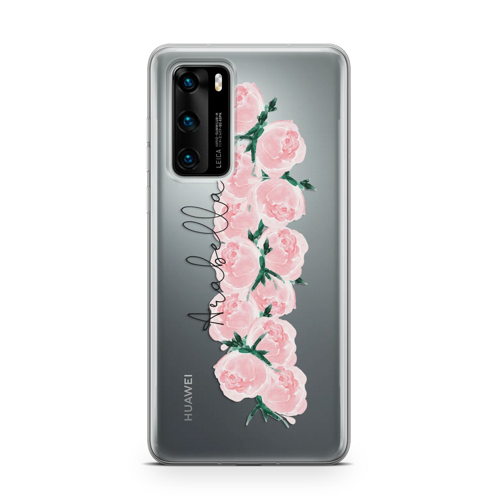 Personalised Name Pink Roses Huawei P40 Phone Case