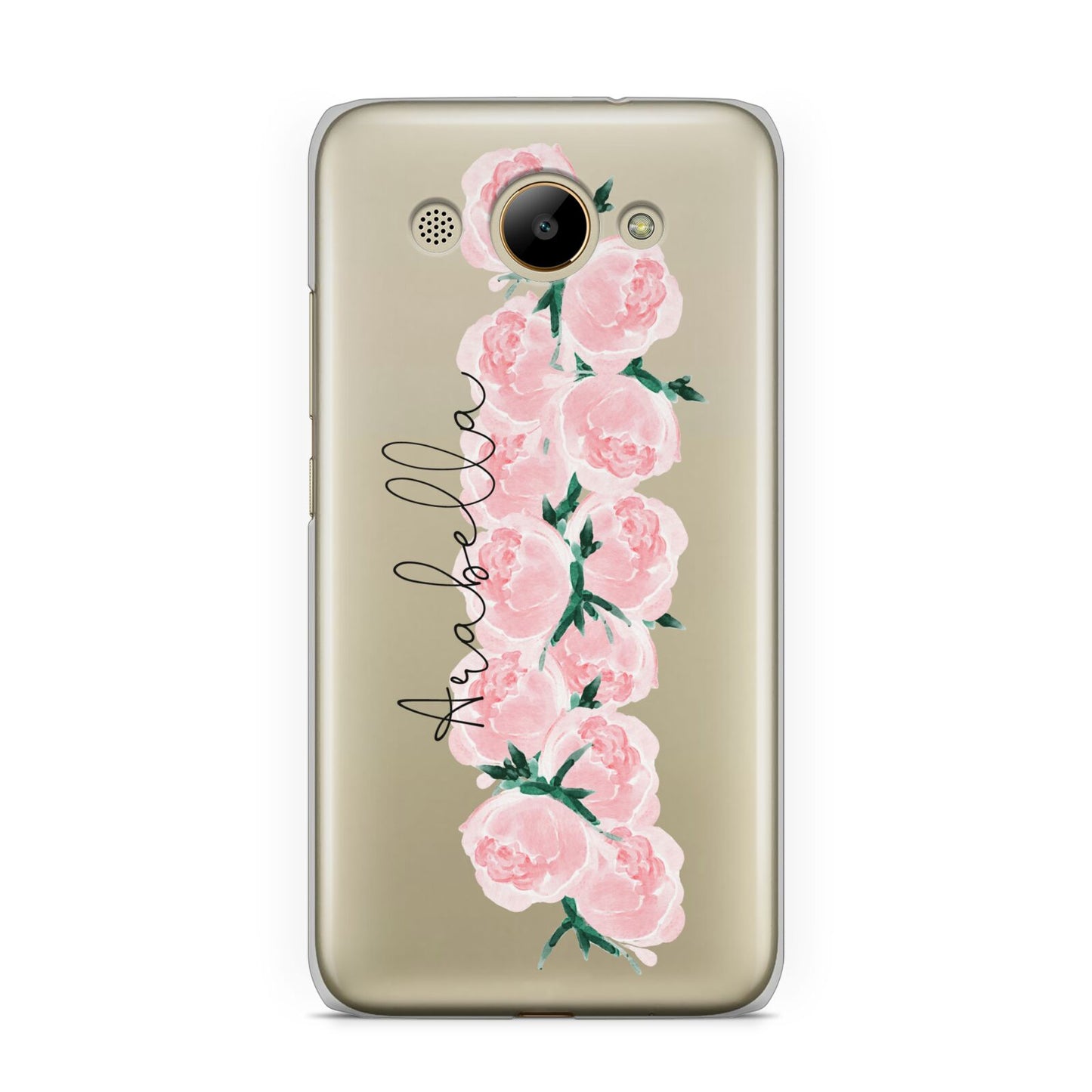 Personalised Name Pink Roses Huawei Y3 2017