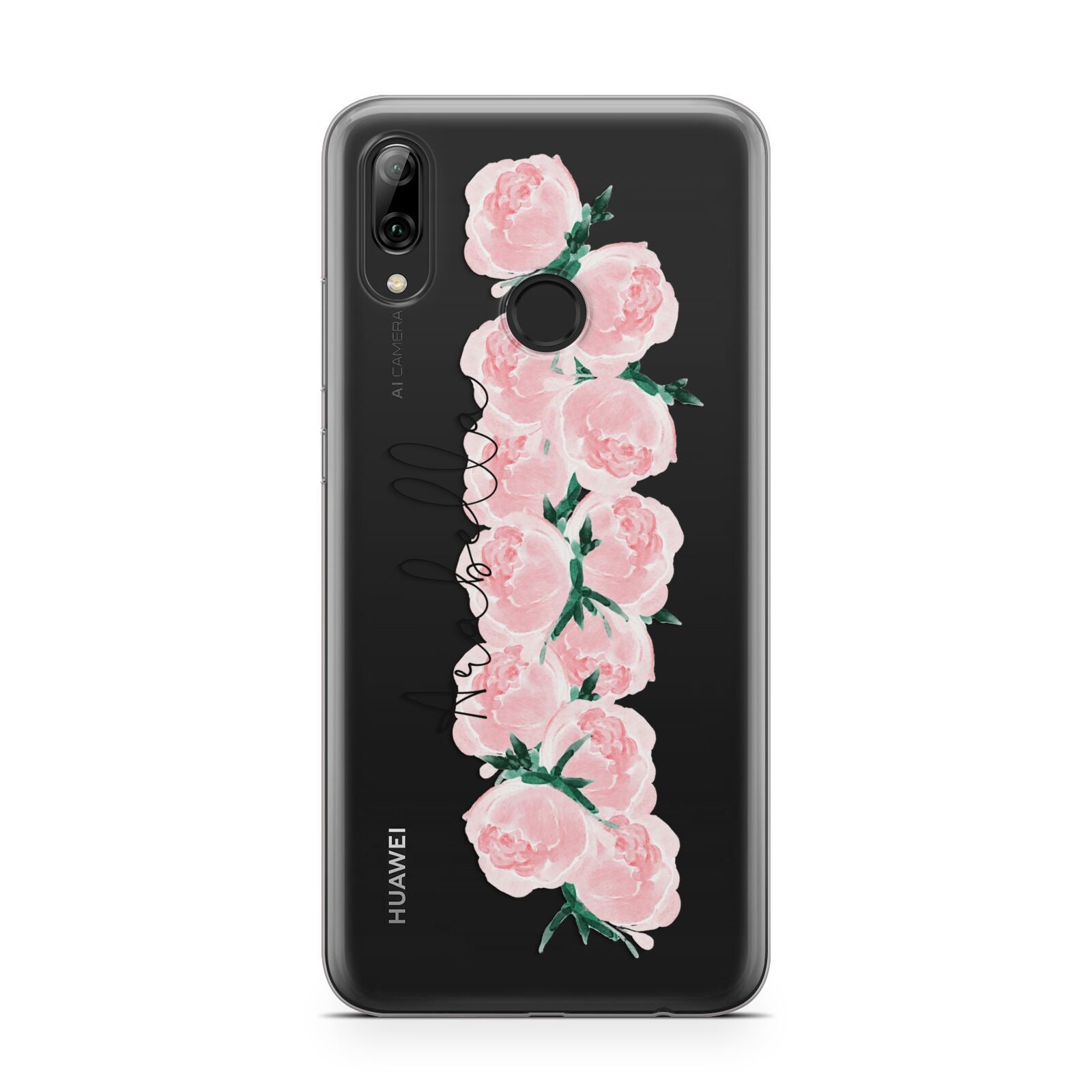 Personalised Name Pink Roses Huawei Y7 2019