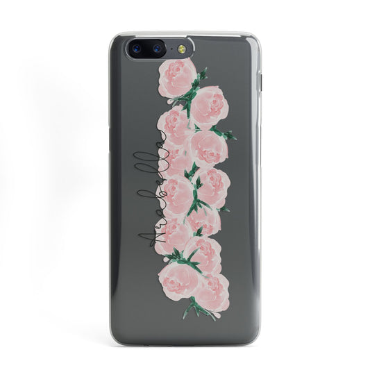 Personalised Name Pink Roses OnePlus Case