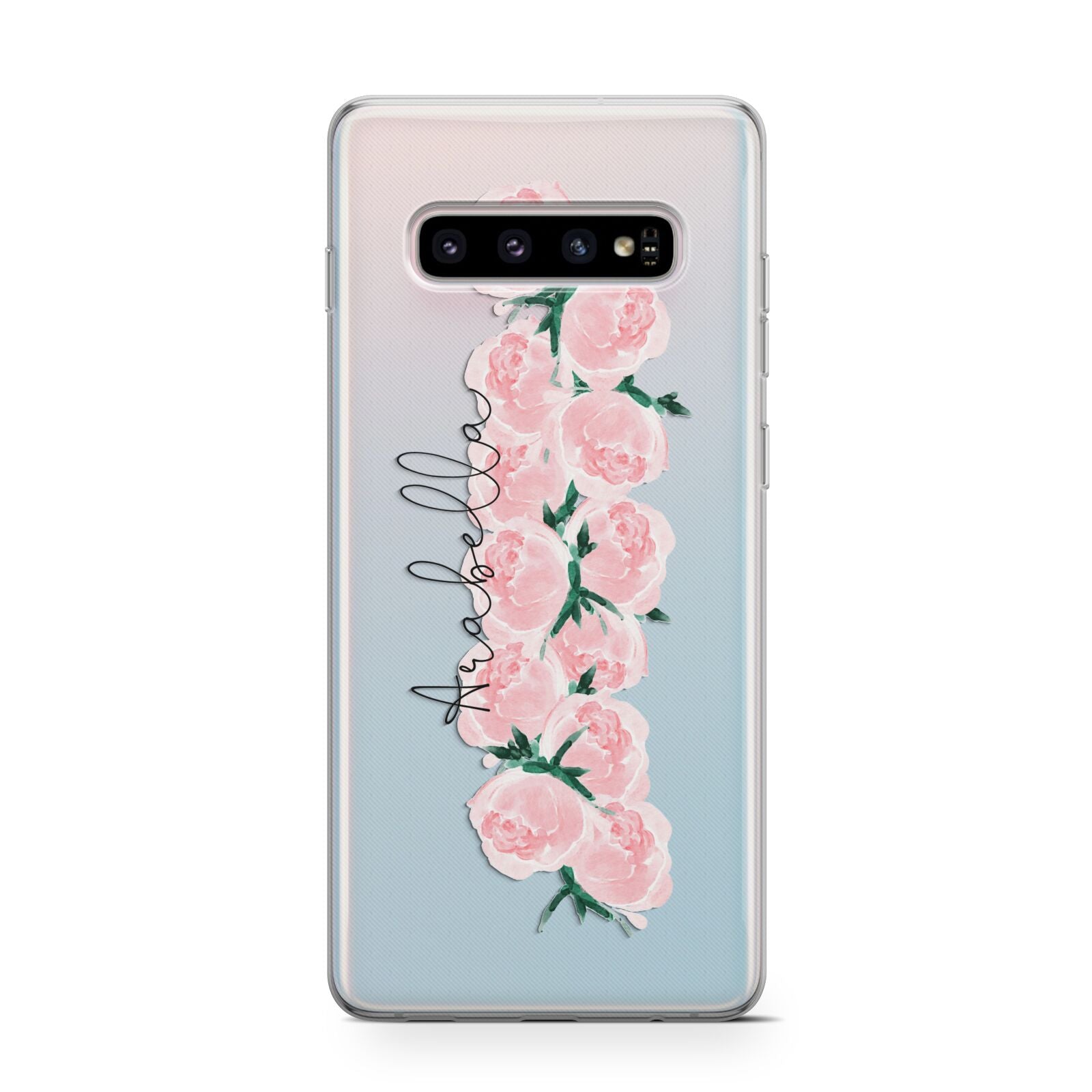 Personalised Name Pink Roses Protective Samsung Galaxy Case