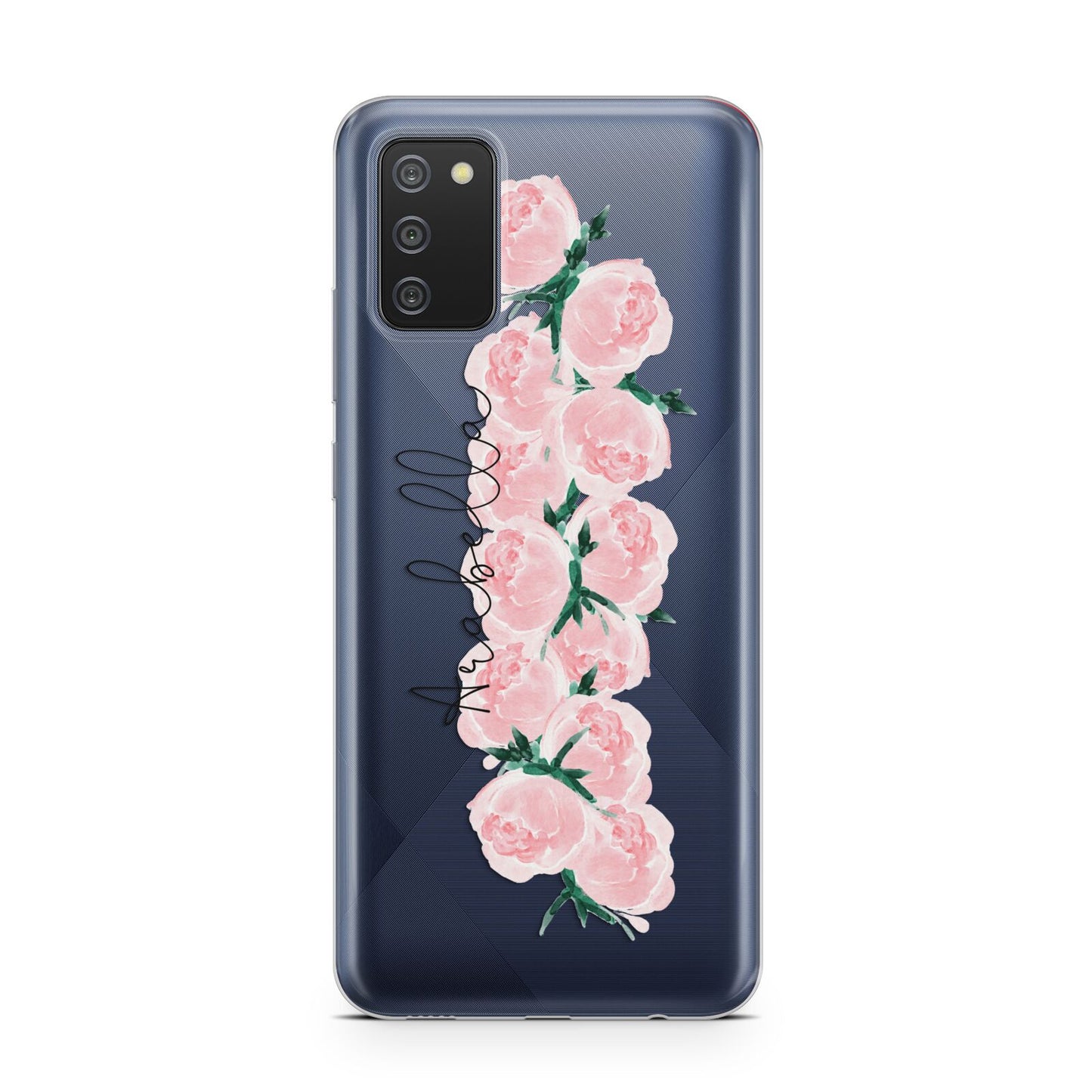 Personalised Name Pink Roses Samsung A02s Case