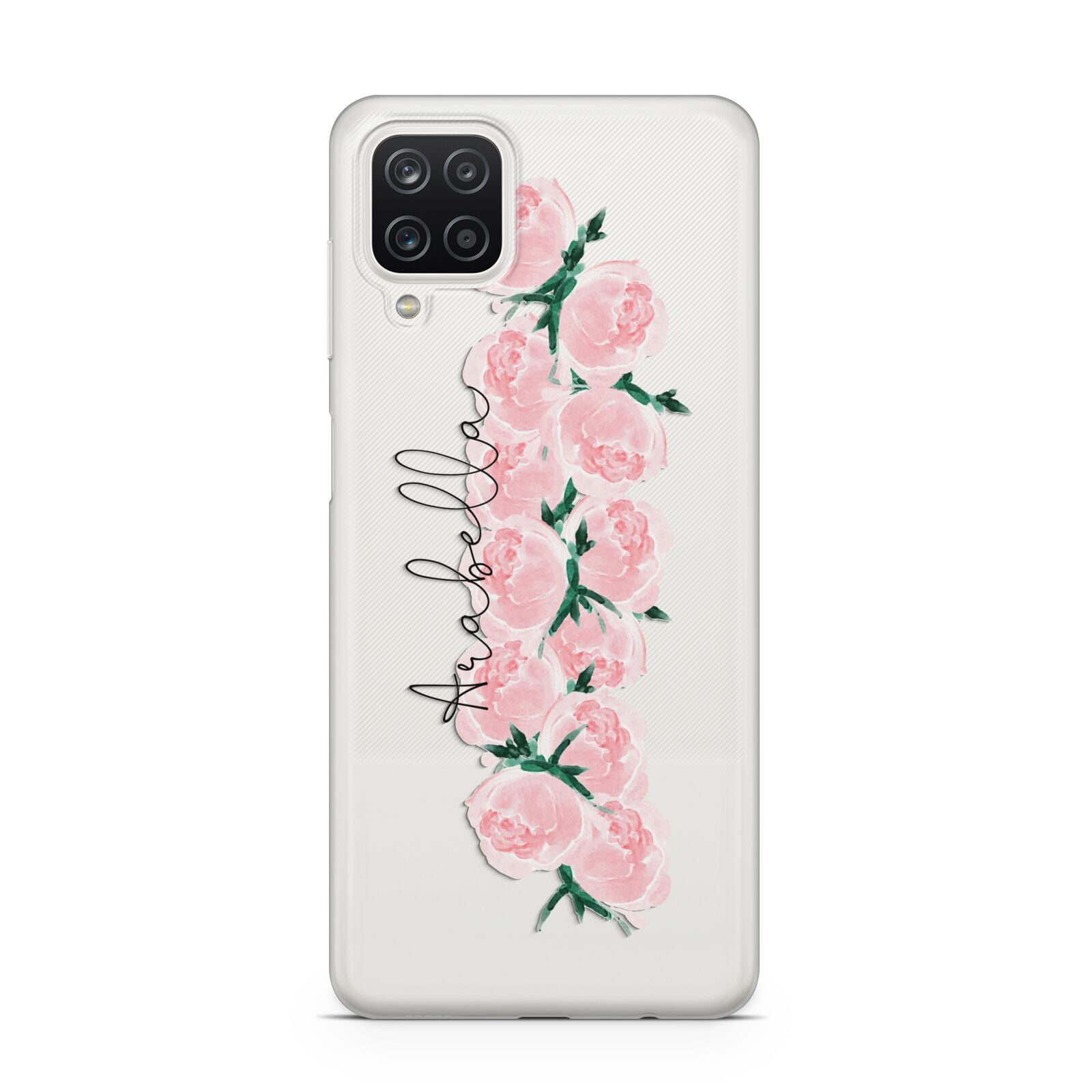 Personalised Name Pink Roses Samsung A12 Case