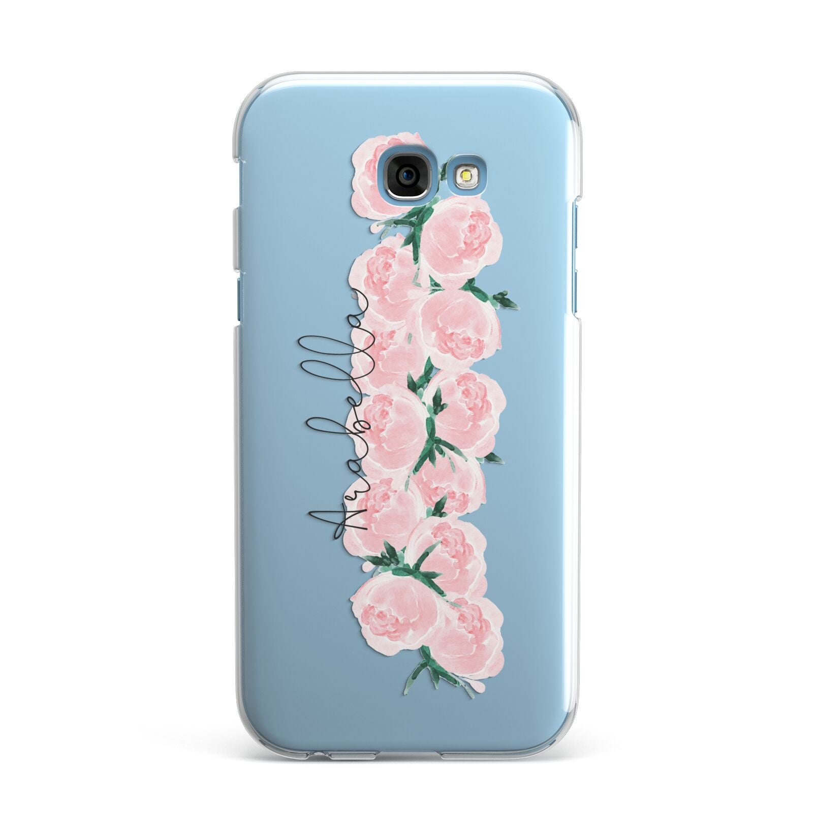 Personalised Name Pink Roses Samsung Galaxy A7 2017 Case