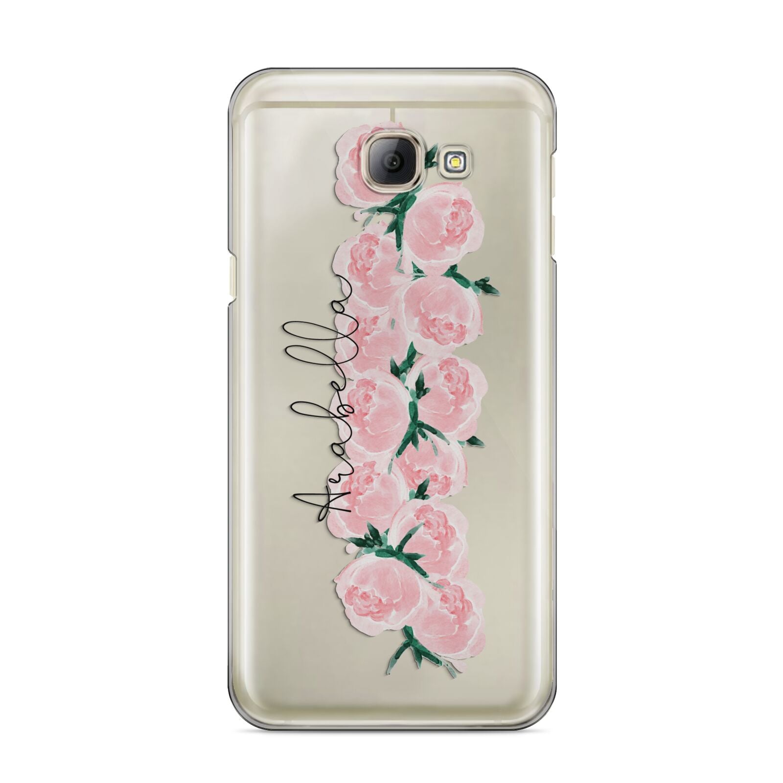 Personalised Name Pink Roses Samsung Galaxy A8 2016 Case