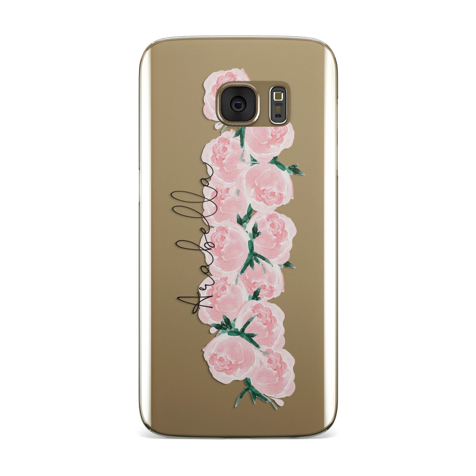 Personalised Name Pink Roses Samsung Galaxy Case