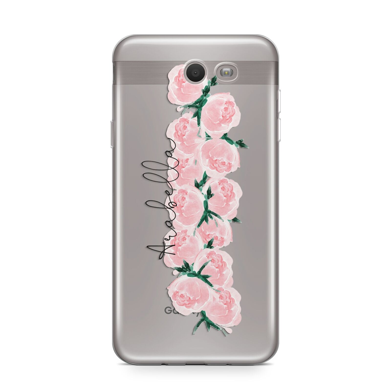 Personalised Name Pink Roses Samsung Galaxy J7 2017 Case