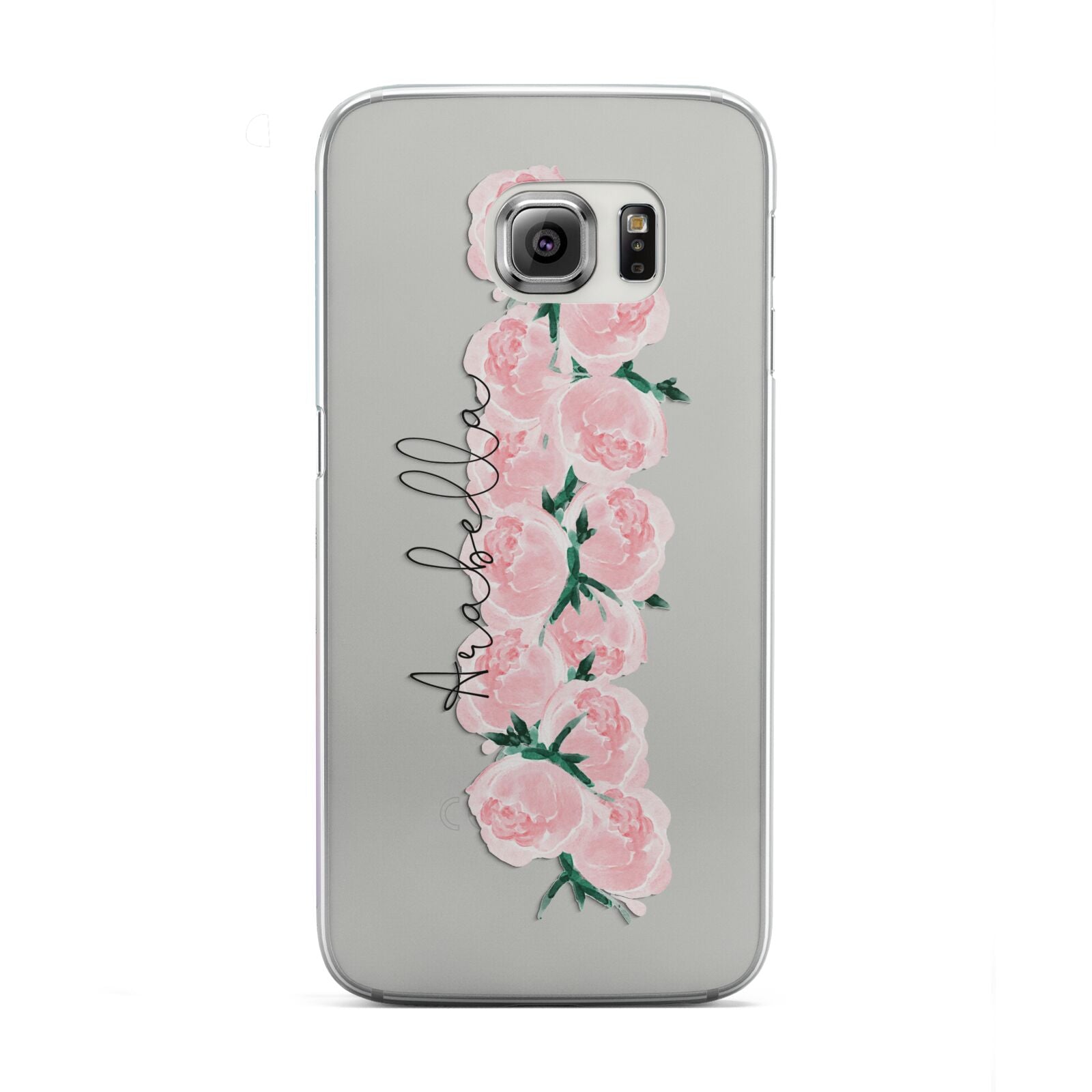 Personalised Name Pink Roses Samsung Galaxy S6 Edge Case