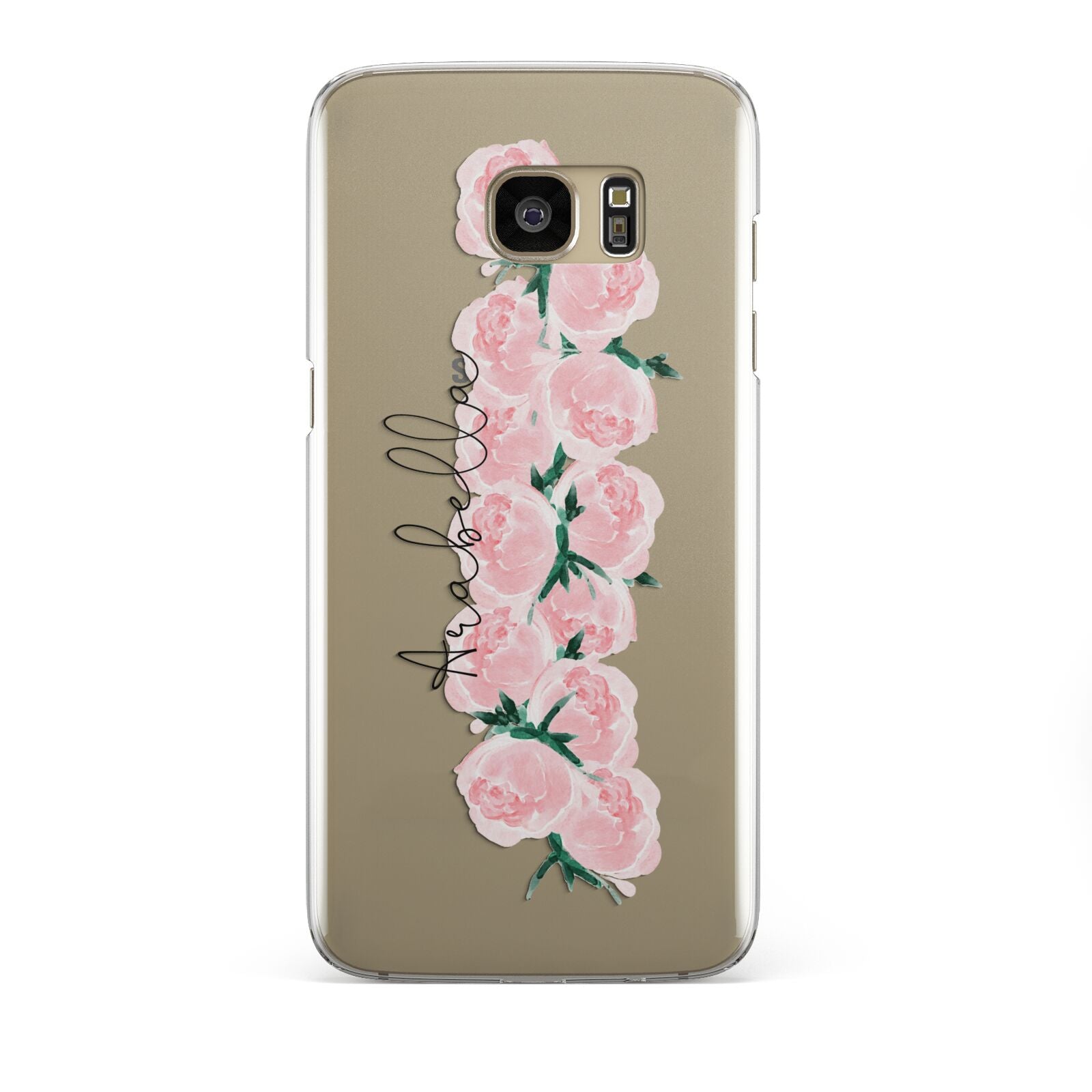 Personalised Name Pink Roses Samsung Galaxy S7 Edge Case