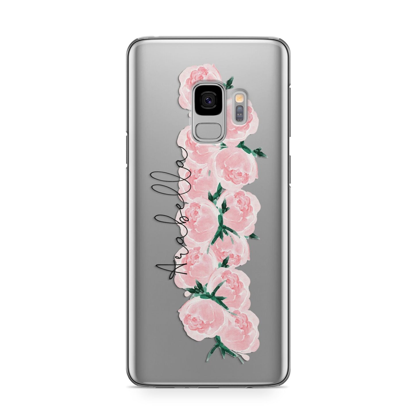 Personalised Name Pink Roses Samsung Galaxy S9 Case