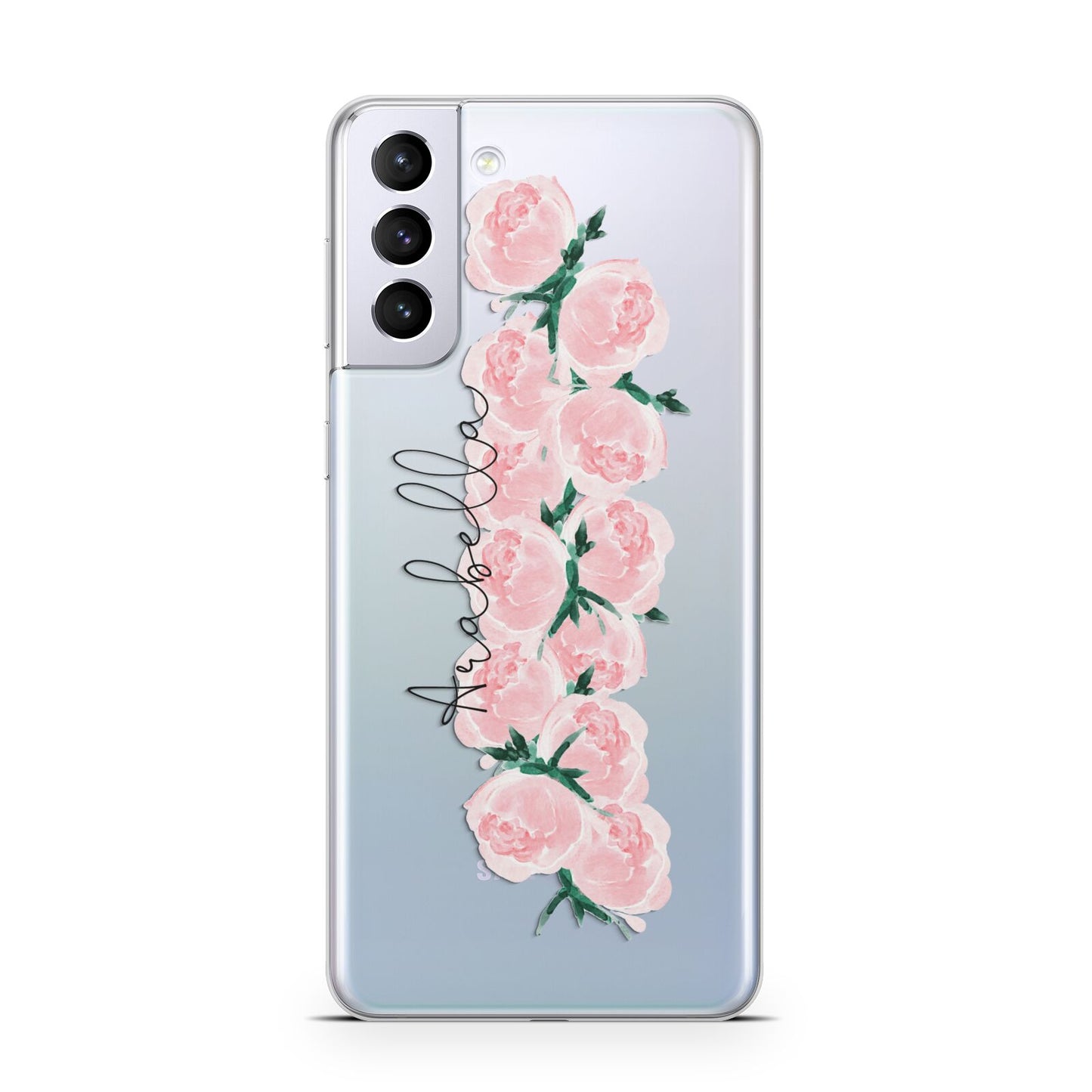 Personalised Name Pink Roses Samsung S21 Plus Case