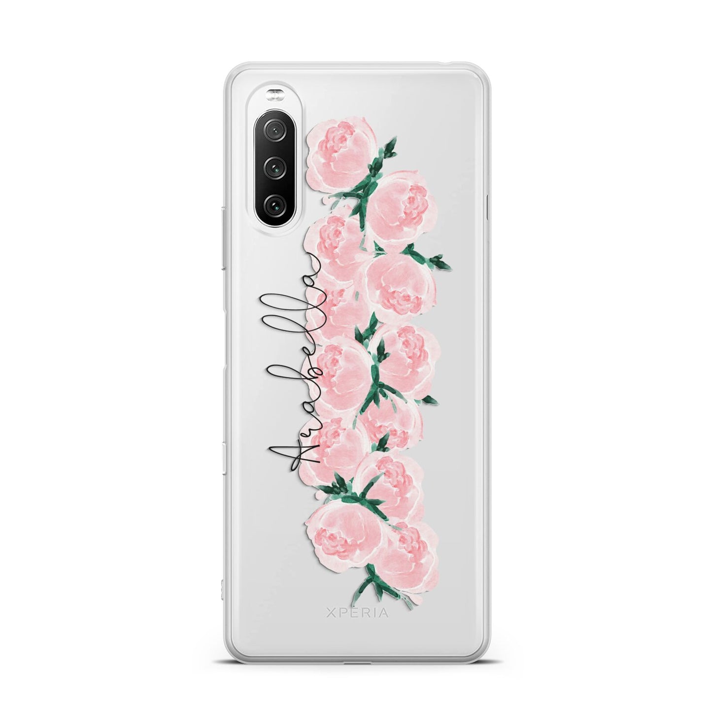 Personalised Name Pink Roses Sony Xperia 10 III Case