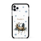 Personalised Name Reindeer Apple iPhone 11 Pro Max in Silver with Black Impact Case