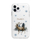 Personalised Name Reindeer Apple iPhone 11 Pro Max in Silver with Bumper Case