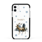 Personalised Name Reindeer Apple iPhone 11 in White with Black Impact Case