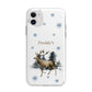 Personalised Name Reindeer Apple iPhone 11 in White with Bumper Case