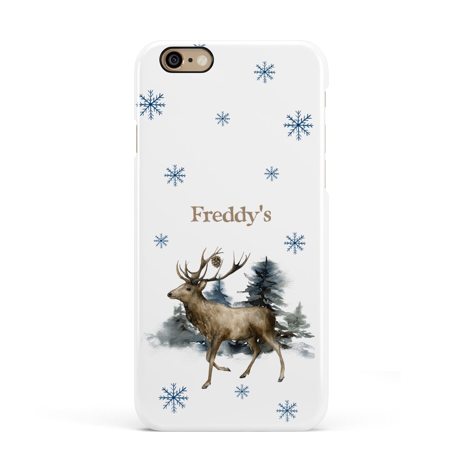 Personalised Name Reindeer Apple iPhone 6 3D Snap Case