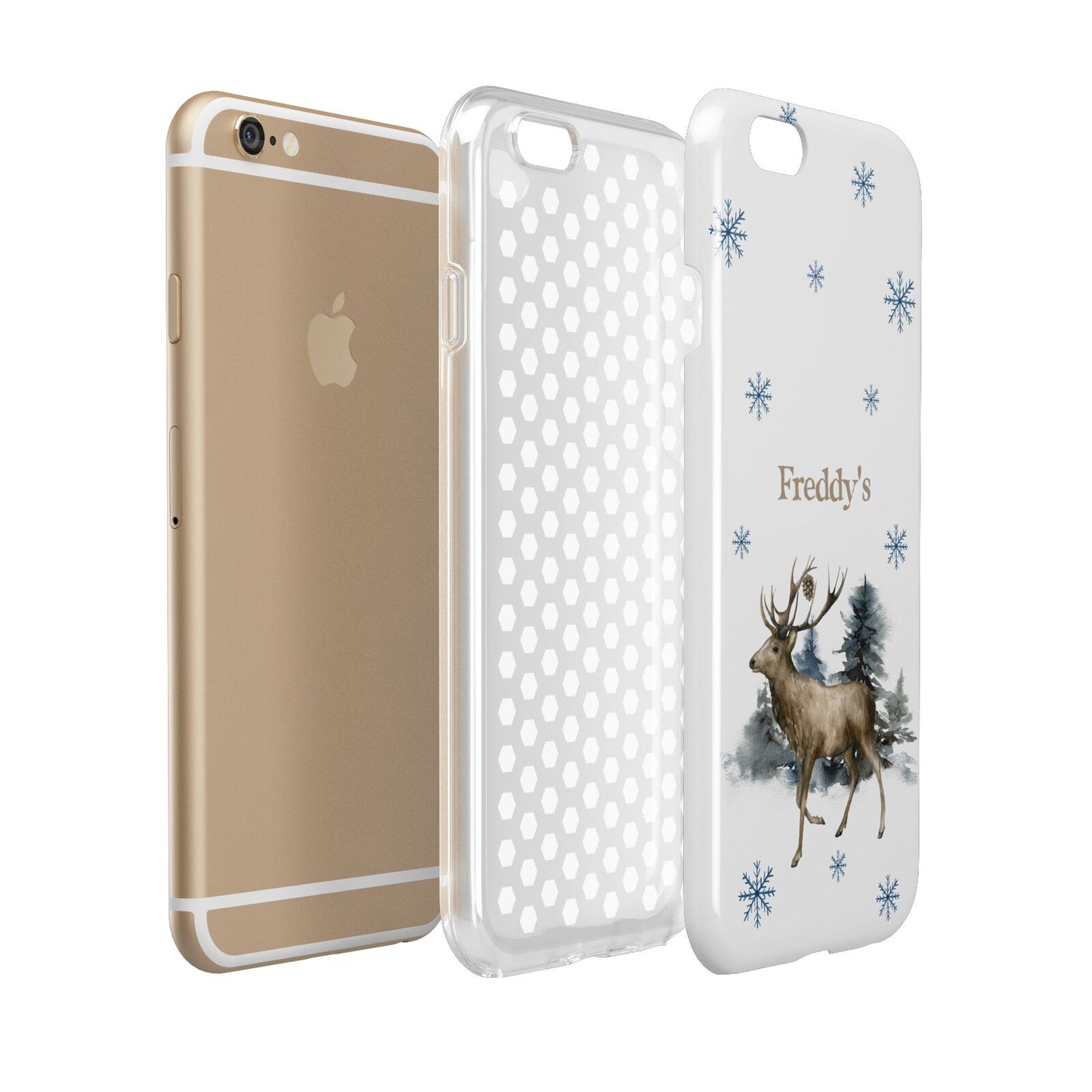 Personalised Name Reindeer Apple iPhone 6 3D Tough Case Expanded view