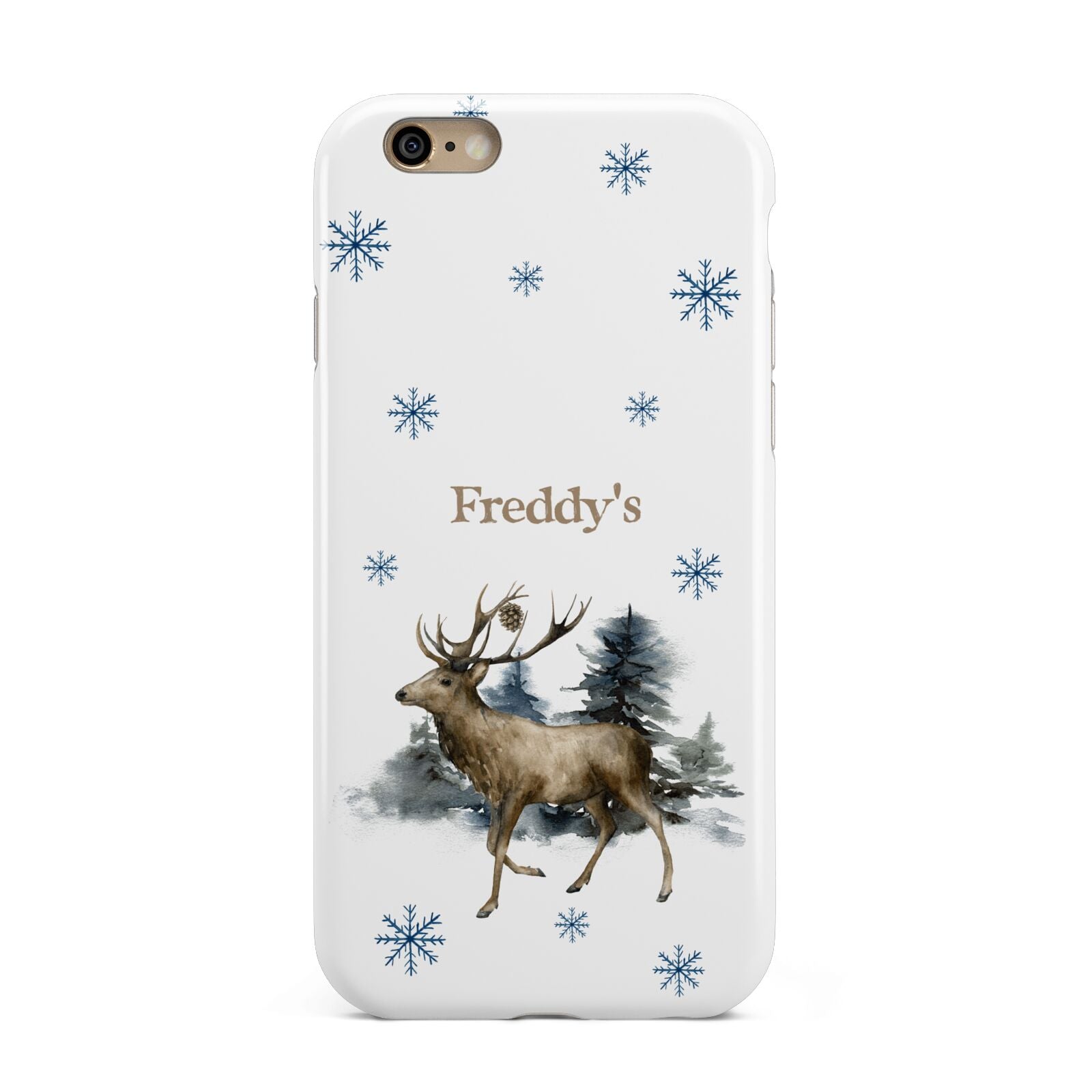 Personalised Name Reindeer Apple iPhone 6 3D Tough Case