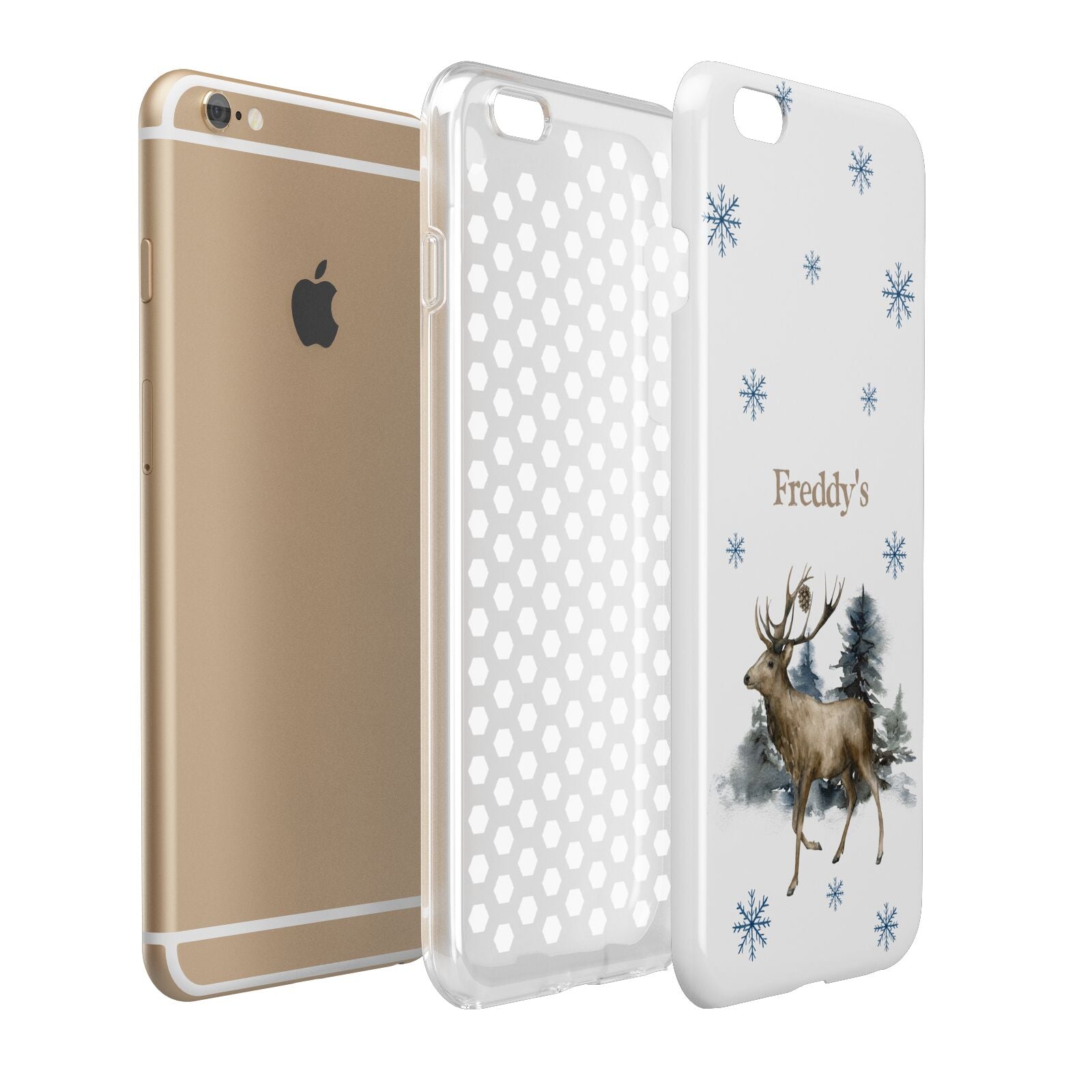 Personalised Name Reindeer Apple iPhone 6 Plus 3D Tough Case Expand Detail Image