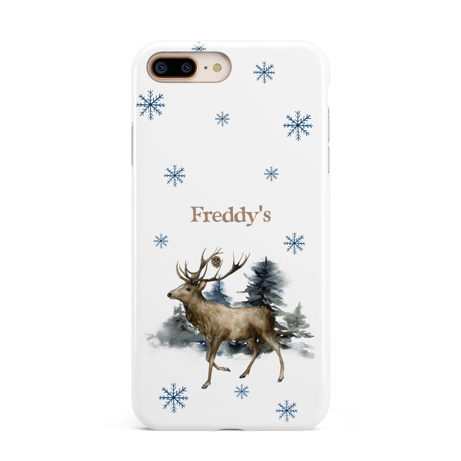 Personalised Name Reindeer Apple iPhone 7 8 Plus 3D Tough Case